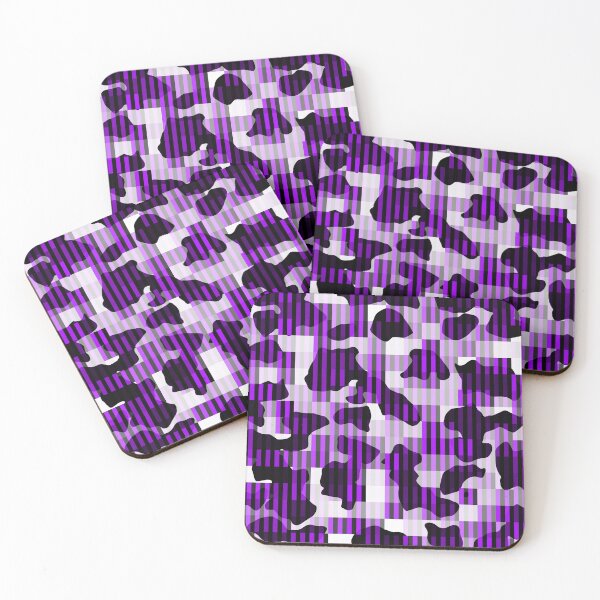 Item preview, White Noise blend of Black and Purple Stripes with cow print designed and sold by TheRulerofEarth.