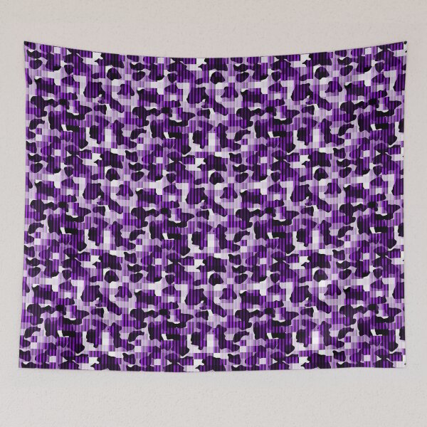 Item preview, White Noise blend of Black and Purple Stripes with cow print designed and sold by TheRulerofEarth.