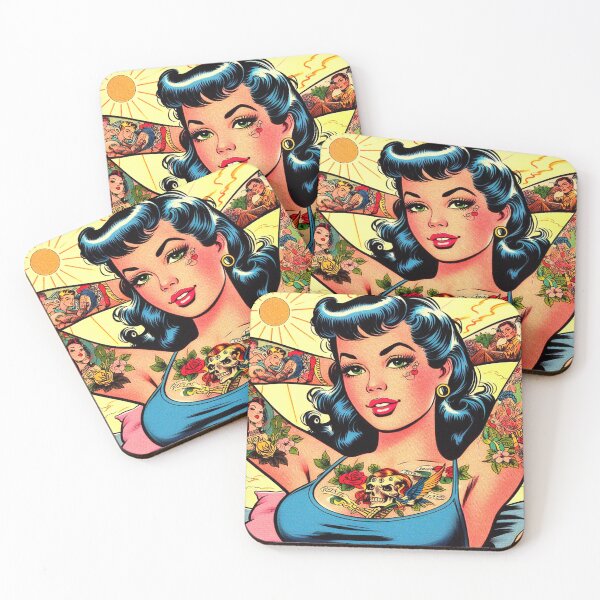 Item preview, Cute Tattoo Girl designed and sold by PulpVintage.