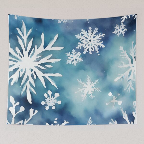 Artikelvorschau, Weihnachten weiße Schneeflocken Aquarell Muster entworfen und verkauft von Tammy Marie Russell.