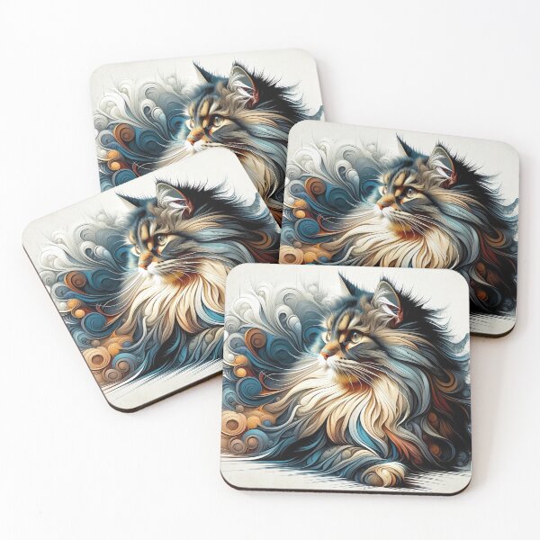 Item preview,  Norwegian Forest Cat in the Aura of Wind designed and sold by LegademaArt.