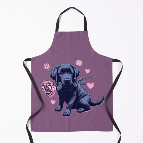 Item preview, Navy Labrador Retriever Giving a Pink Rose designed and sold by Nanthanon.