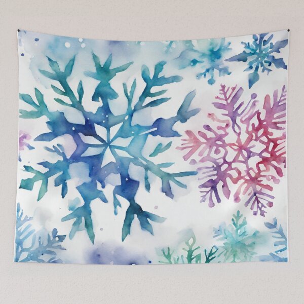 Artikelvorschau, Weihnachten Blau Rosa Schneeflocken Aquarell Muster entworfen und verkauft von Tammy Marie Russell.