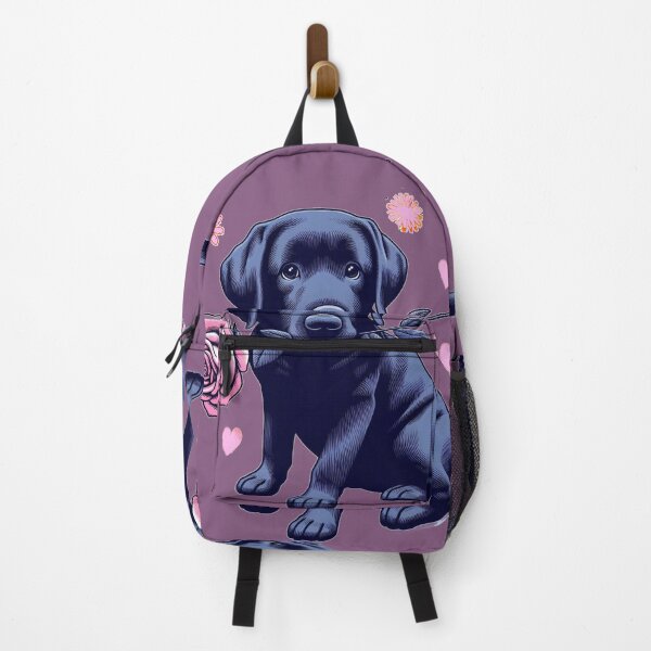 Item preview, Navy Labrador Retriever Giving a Pink Rose designed and sold by Nanthanon.