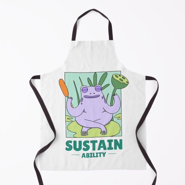 Item preview, Sustainability Purple Frog Practices Yoga On A Green Water Lily Leaf designed and sold by pixelplaza.