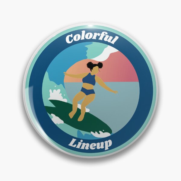 Item preview, Colorful Lineup, women who surf! (green, circle) designed and sold by unripe-fig.