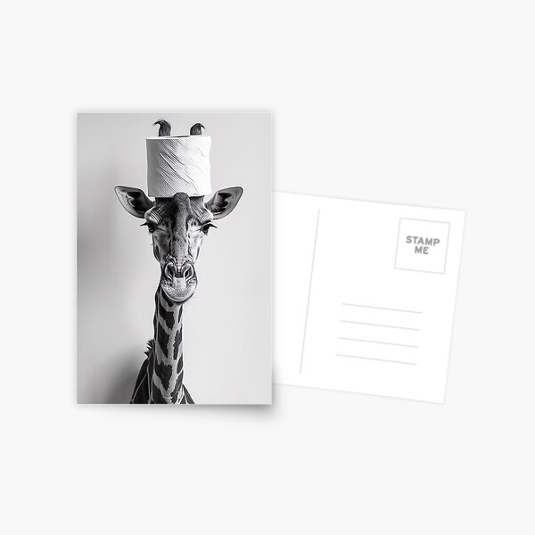 Item preview, Giraffe in Bathroom with Toilet Paper on Head designed and sold by CheekyAnimalz.
