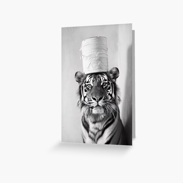 Item preview, Tiger in Bathroom with Toilet Paper on Head designed and sold by CheekyAnimalz.