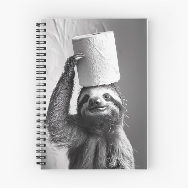 Item preview, Sloth in Bathroom with Toilet Paper on Head designed and sold by CheekyAnimalz.