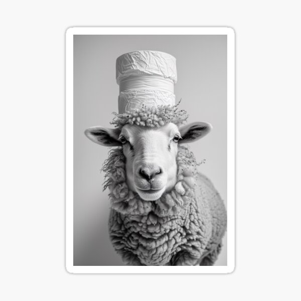 Item preview, Sheep in Bathroom with Toilet Paper on Head designed and sold by CheekyAnimalz.