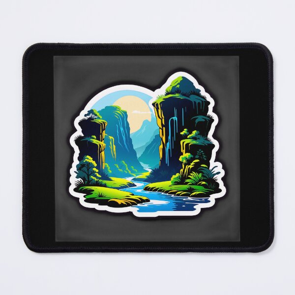 Item preview, Enchanted River in the Misty Canyon designed and sold by artwaves.