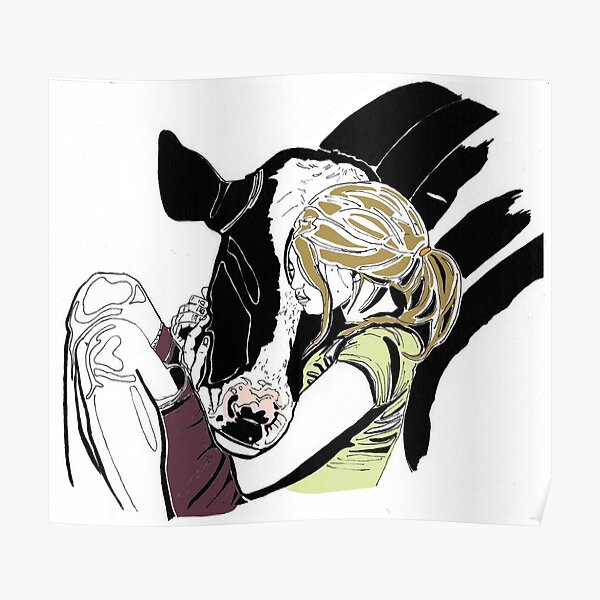 Opposite Worlds - Loved Cow - Vegan Art Poster