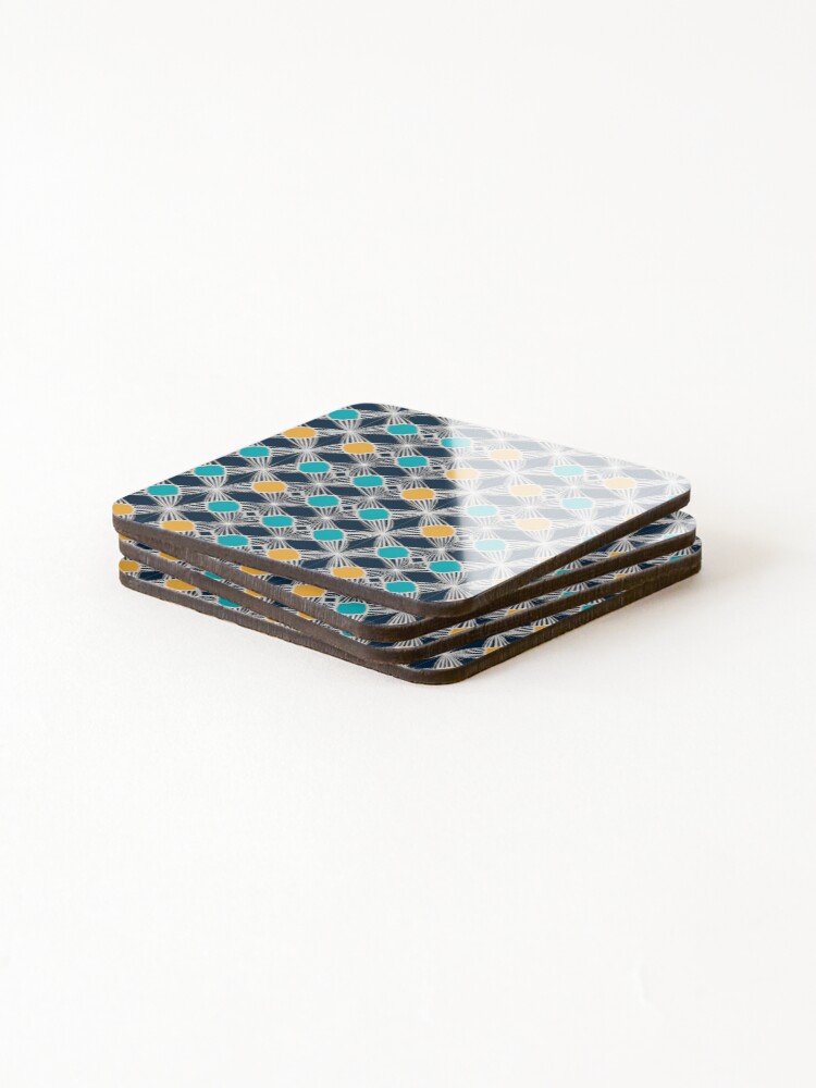 Thumbnail 4 of 5, Coasters (Set of 4), Abstract shapes pattern designed and sold by pixvolution.