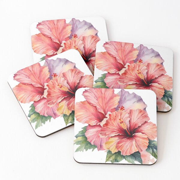 Artikelvorschau, Hibiskusblüten im Aquarell entworfen und verkauft von Tammy Marie Russell.