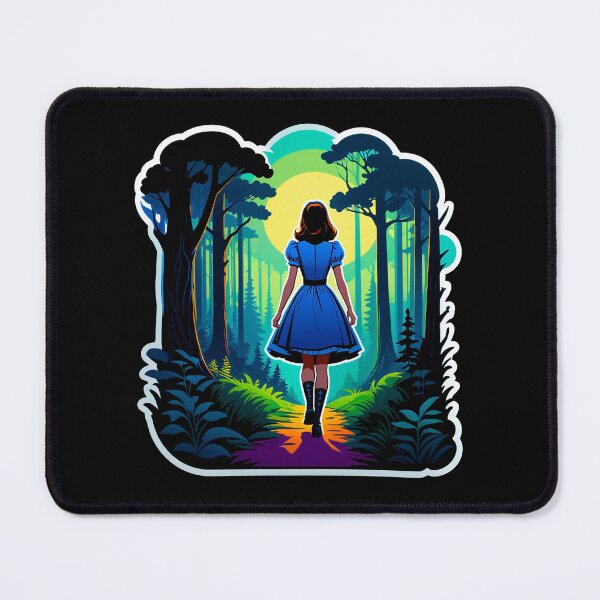 Item preview, Girl in Blue Dress in Twilight Forest designed and sold by artwaves.