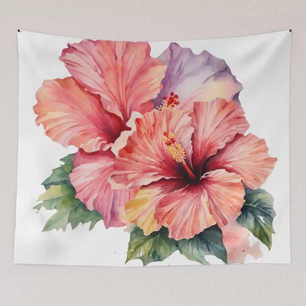 Artikelvorschau, Hibiskusblüten im Aquarell entworfen und verkauft von Tammy Marie Russell.
