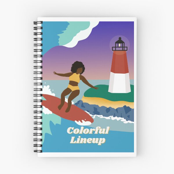Item preview, Colorful Lineup, women who surf! (red, rectangle) designed and sold by unripe-fig.