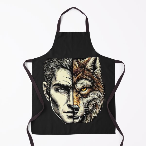 Item preview, Duality Half Human Half Animal Face Skinwalker Art designed and sold by smc1059.