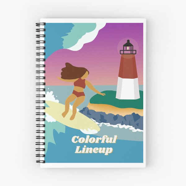 Item preview, Colorful Lineup, women who surf! (yellow, rectangle) designed and sold by unripe-fig.