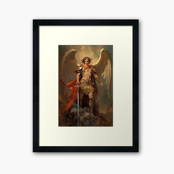 Vista previa del artículo con la obra «Cuadro Al Óleo San Miguel Arcángel 1», diseñado y vendido por VarnaChitra.