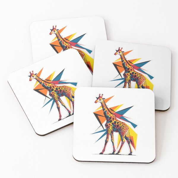 Aperçu de l'œuvre Graphique dynamique de girafe dans un style street art moderne créée et vendue par RedCircleArt.