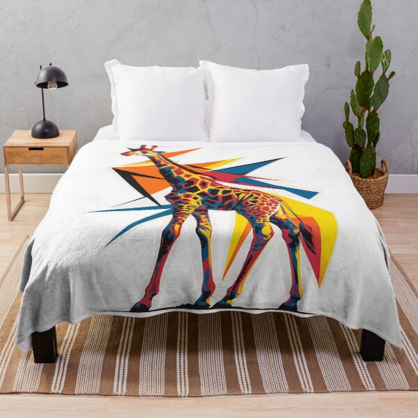 Aperçu de l'œuvre Graphique dynamique de girafe dans un style street art moderne créée et vendue par RedCircleArt.