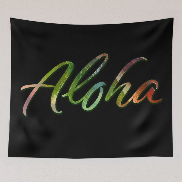 Item preview, Aloha Tropical Flowers and Leaves Lettering  - Hawaii Hawaiian Calligraphy designed and sold by 26-Characters.