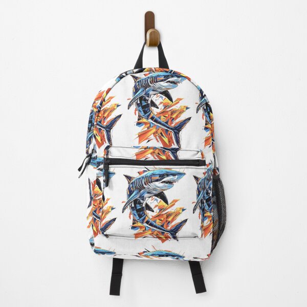 Item preview, Shark dynamic graphic in modern street art style designed and sold by RedCircleArt.