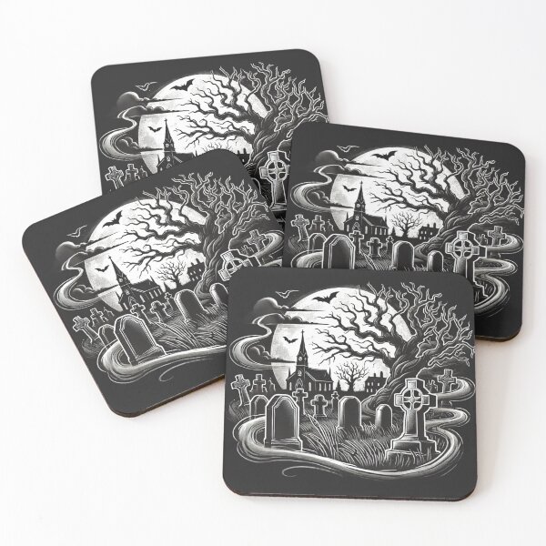 Item preview, Haunting Cemetery Scene at Night Gothic Art designed and sold by smc1059.