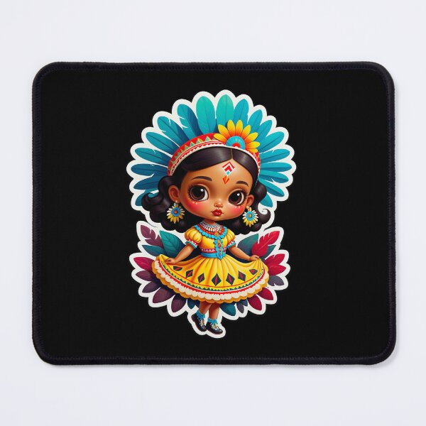 Item preview, Adorable Indigenous Girl in Traditional Dress designed and sold by artwaves.