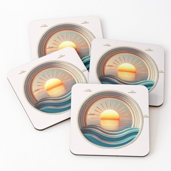 Artikelvorschau, Ruhiger Sonnenuntergang am Meer 3D entworfen und verkauft von WildVista.