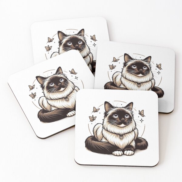 Aperçu de l'œuvre Balinese Cat stickers,Cat Illustration créée et vendue par fou-design.