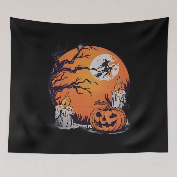 Item preview, Vintage Pumpkin Scene Halloween Creepy Tree Candles designed and sold by clothesy7.