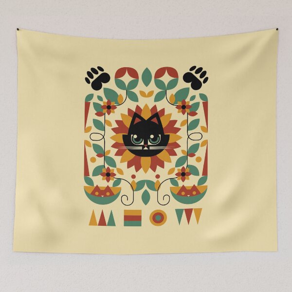 Item preview, Bauhaus Spring Cat Sunflower by Tobe Fonseca designed and sold by Tobe Fonseca®.