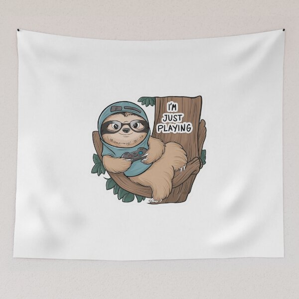 Item preview, Funny Gaming Sloth I'm Just Playing for Teenager designed and sold by Laugh-Lines.