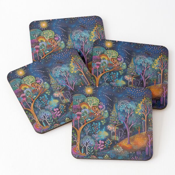 Item preview, Folk Art Neon Forest, Colorful Polka Dot Forest designed and sold by Neika Shimm Designs.