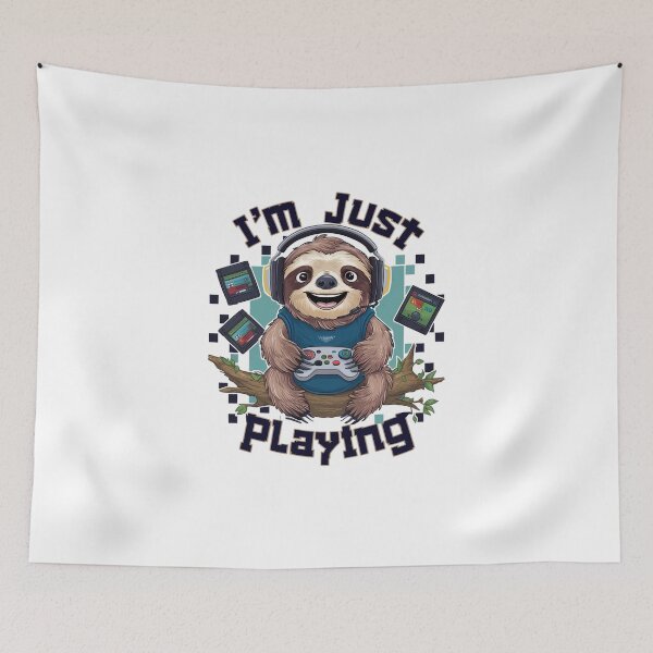 Item preview, Funny Gaming Sloth I'm Just Playing for Teenager designed and sold by Laugh-Lines.