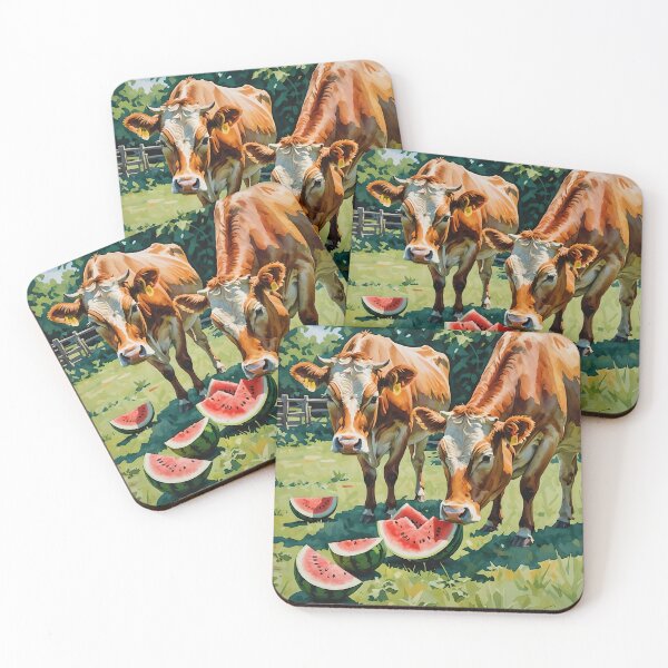Item preview, Country Cows Eating Watermelon designed and sold by Paw's Arts.