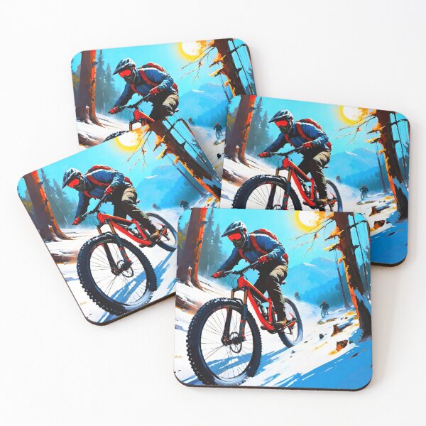 Item preview, Snowy MTB Adventure in Winter Sun designed and sold by GrizzlyCollective.