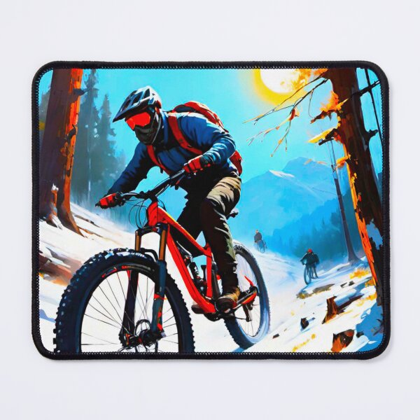 Item preview, Snowy MTB Adventure in Winter Sun designed and sold by GrizzlyCollective.