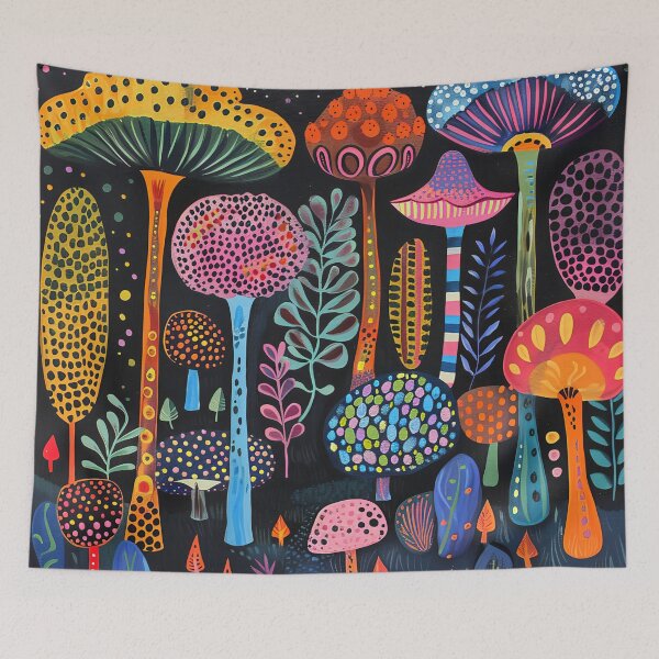 Item preview, Mushroom Forest Folk Art Style designed and sold by Neika Shimm Designs.