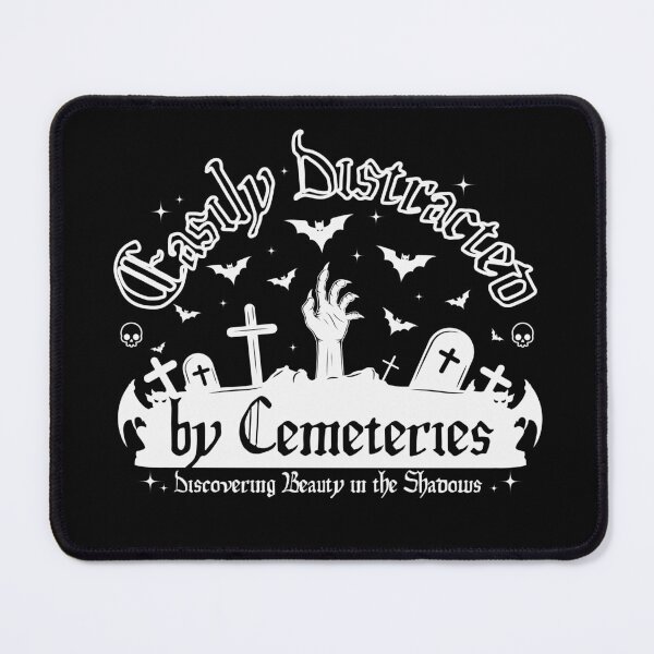 Item preview, Easily Distracted by Cemeteries, Cemetery Lover Shirt, Taphophile, Grave Hunter Gothic Shirt, Goth Girl Outfit, Spooky Shirt, Halloween Gothic Aesthetic, Zombie designed and sold by SSINAMOON.