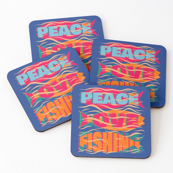 Item preview, Peace Love Fishing Hobby Retro Art designed and sold by ArtNoveltee.