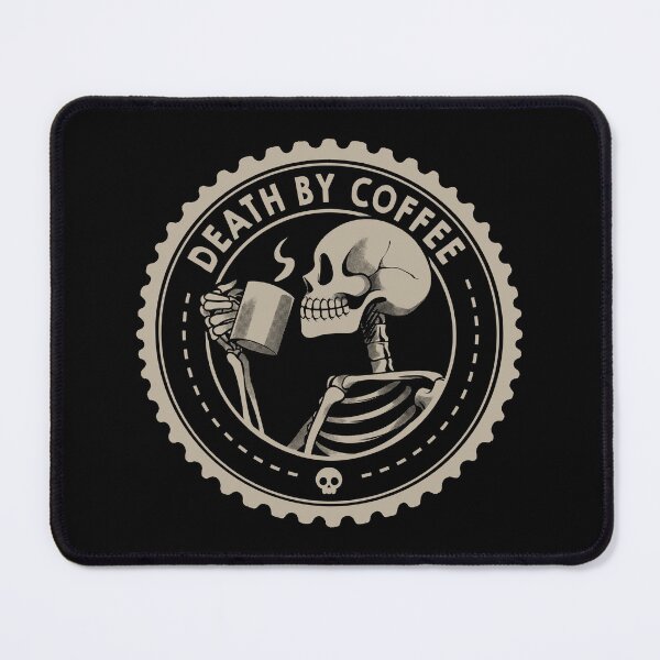 Item preview, Death by Coffee Funny Skeleton by Tobe Fonseca designed and sold by Tobe Fonseca®.