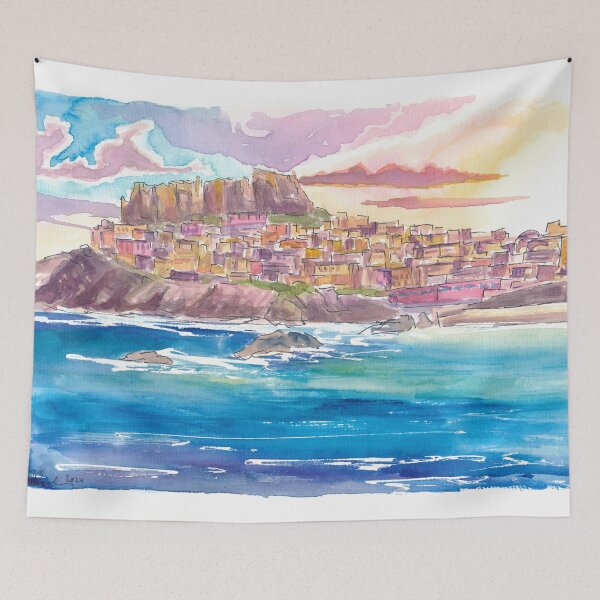 Item preview, Castelsardo City on Hill in Province of Sassari Sardinia, Italy designed and sold by artshop77.