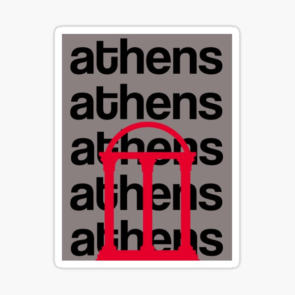 Item preview, Athens GA Print - Red & Black University of Georgia Bulldogs Poster - UGA Arch designed and sold by ShopPrintsByCar.