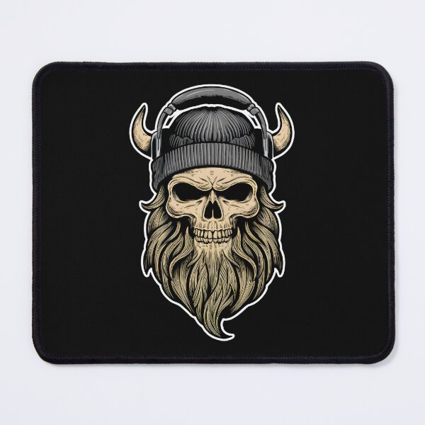 Item preview, Vintage Viking Skull Beard Headphones Beanie Halloween designed and sold by clothesy7.