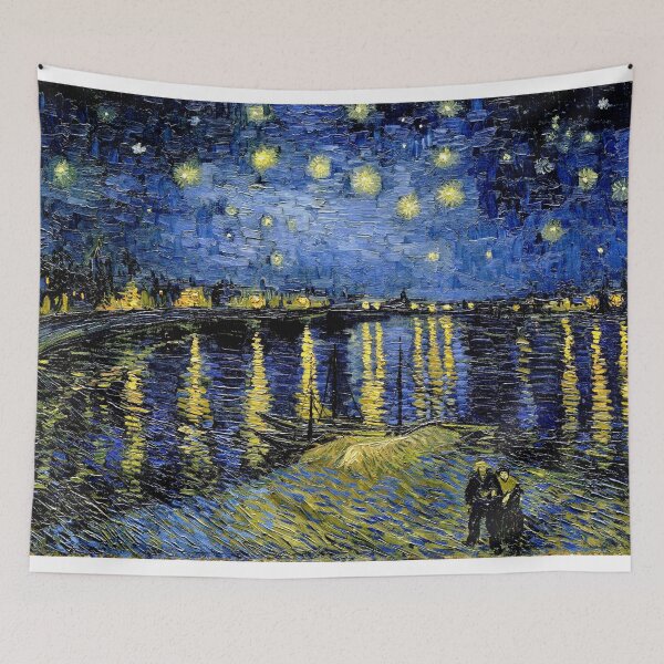 Aperçu de l'œuvre Vincent Van Gogh Nuit étoilée sur le Rhône 1888 créée et vendue par PureVintageLove.