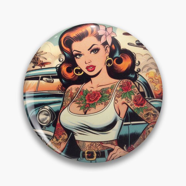 Item preview, Cute Vintage Tattooed Girl designed and sold by PulpVintage.