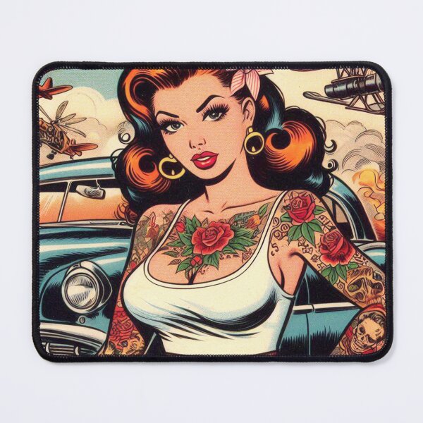 Item preview, Cute Vintage Tattooed Girl designed and sold by PulpVintage.